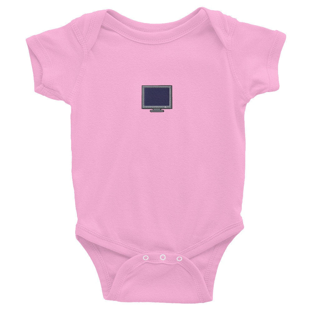 Computer Monitor Infant Bodysuit, Baby Boy or Girl Onesie, Embroidered Baby Shower Gift - Multiple Colors