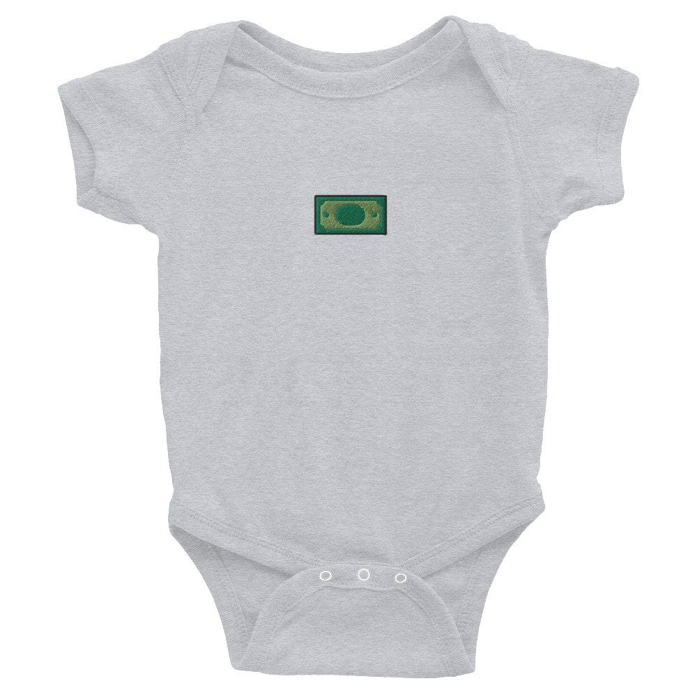 Money Infant Bodysuit, Baby Boy or Girl Onesie, Embroidered Baby Shower Gift - Multiple Colors
