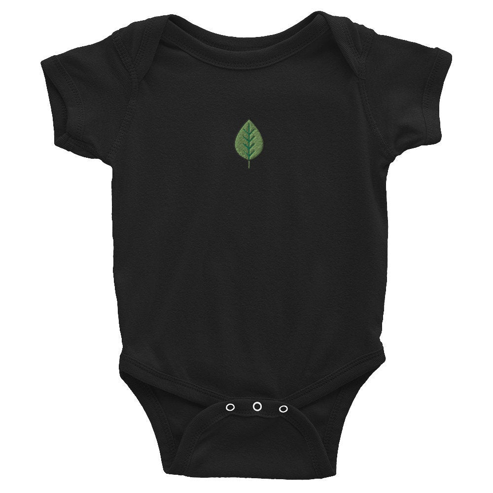 Leaf Infant Bodysuit, Baby Boy or Girl Onesie, Embroidered Baby Shower Gift - Multiple Colors