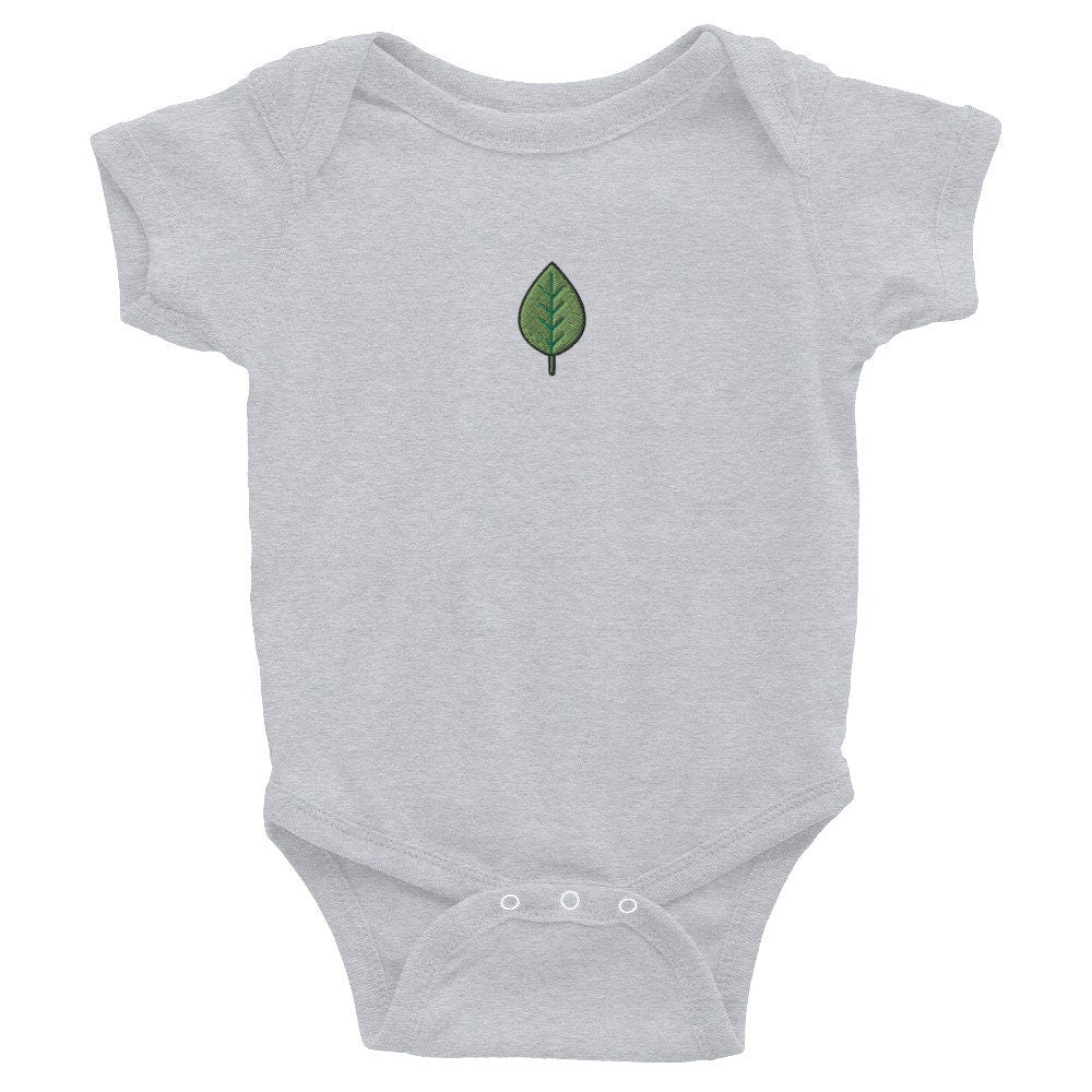 Leaf Infant Bodysuit, Baby Boy or Girl Onesie, Embroidered Baby Shower Gift - Multiple Colors