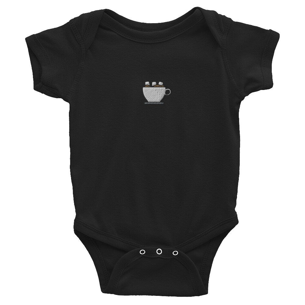 Hot Chocolate Infant Bodysuit, Baby Boy or Girl Onesie, Embroidered Baby Shower Gift - Multiple Colors
