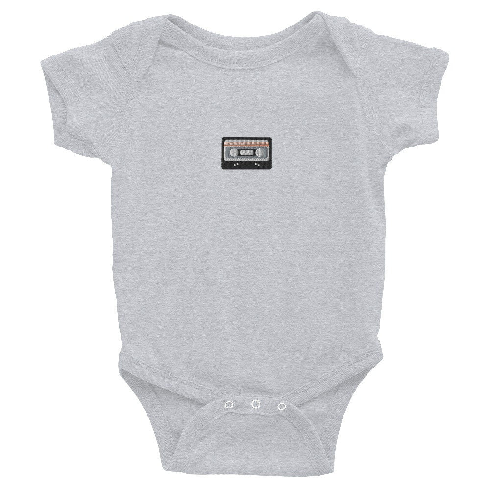 Cassette Tape Infant Bodysuit, Baby Boy or Girl Onesie, Embroidered Baby Shower Gift - Multiple Colors