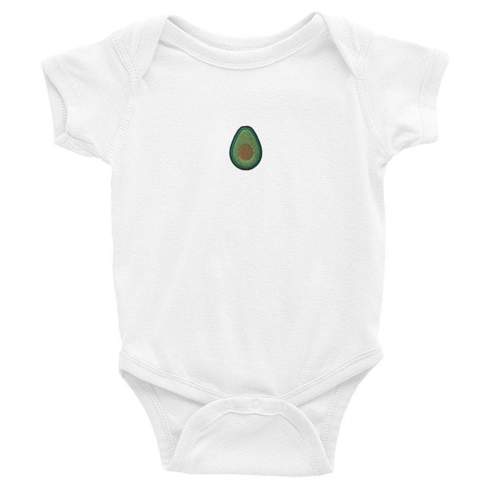 Avocado Infant Bodysuit, Baby Boy or Girl Onesie, Embroidered Baby Shower Gift - Multiple Colors