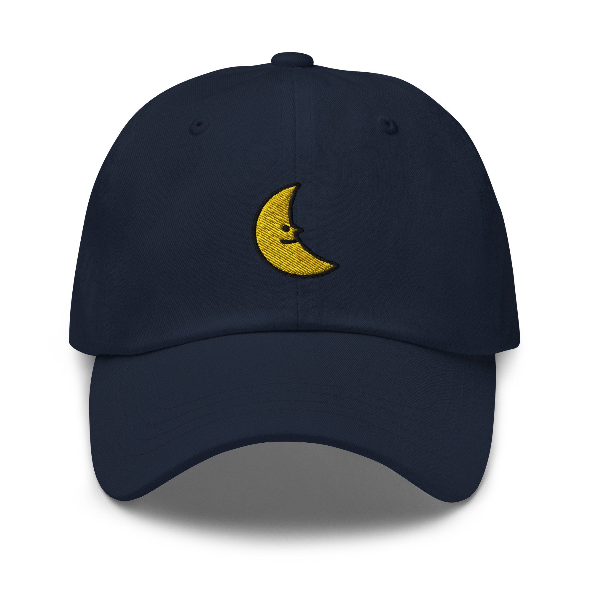 Crescent Moon Face Embroidered Dad Hat