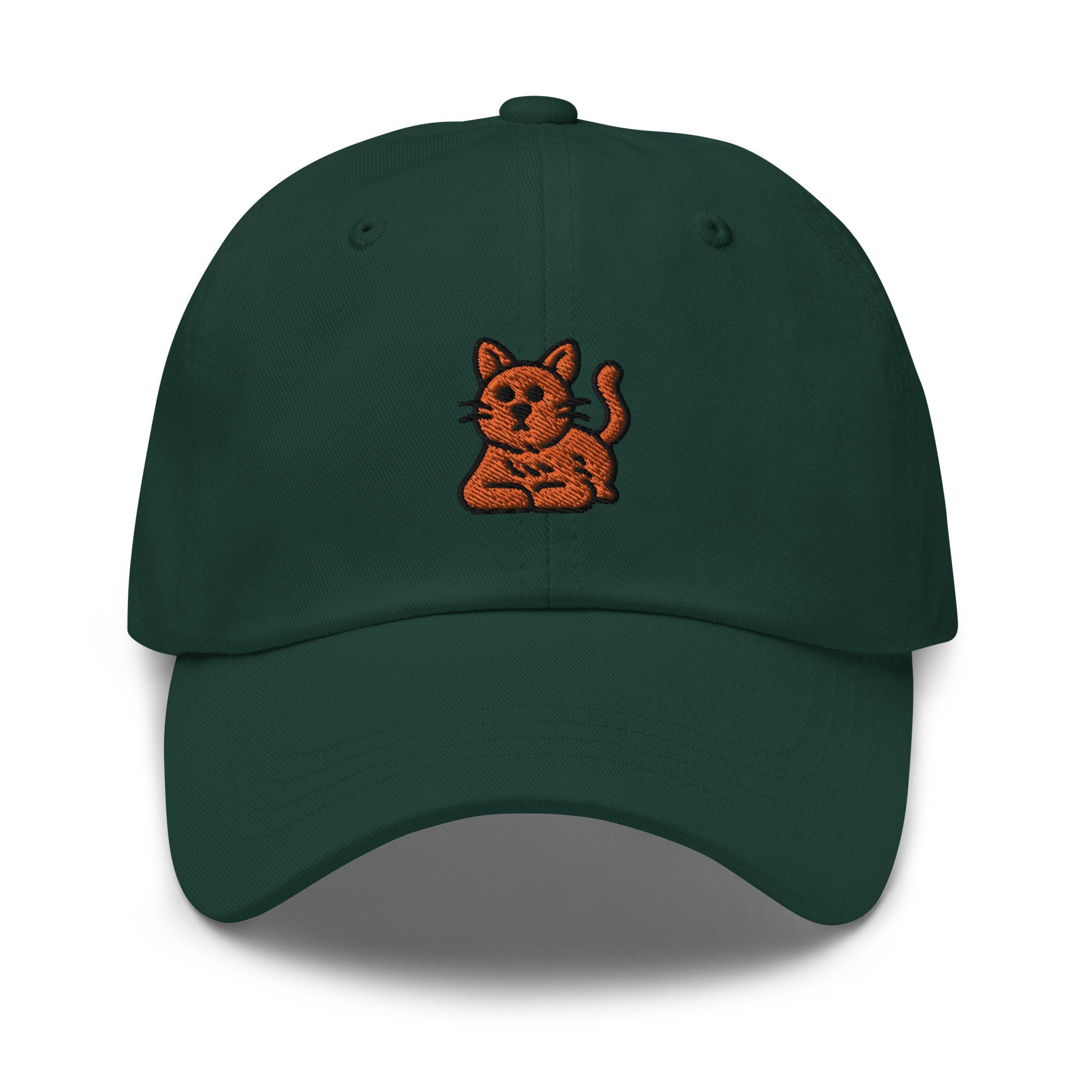 Orange Cat Embroidered Dad Hat