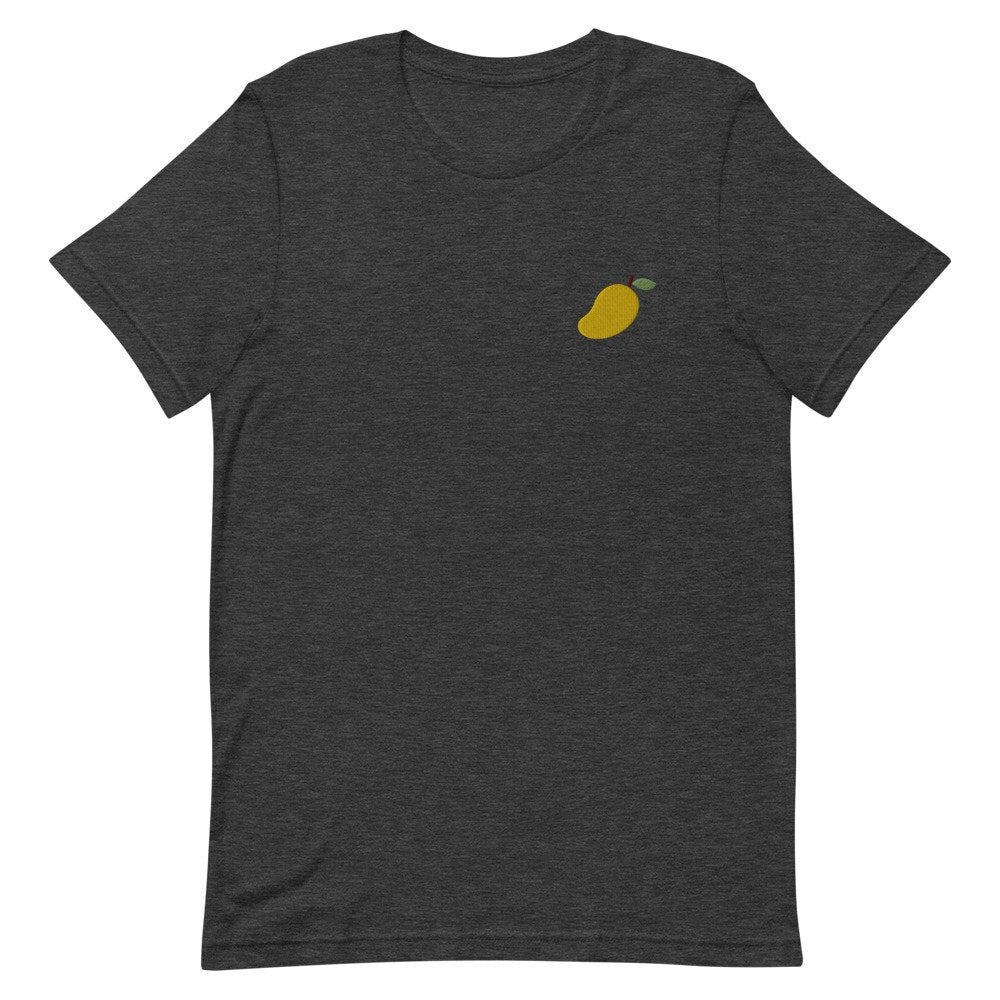 Mango Fruit Embroidered Men's T-Shirt Gift for Boyfriend, Men's Short Sleeve Shirt - Multiple Colors