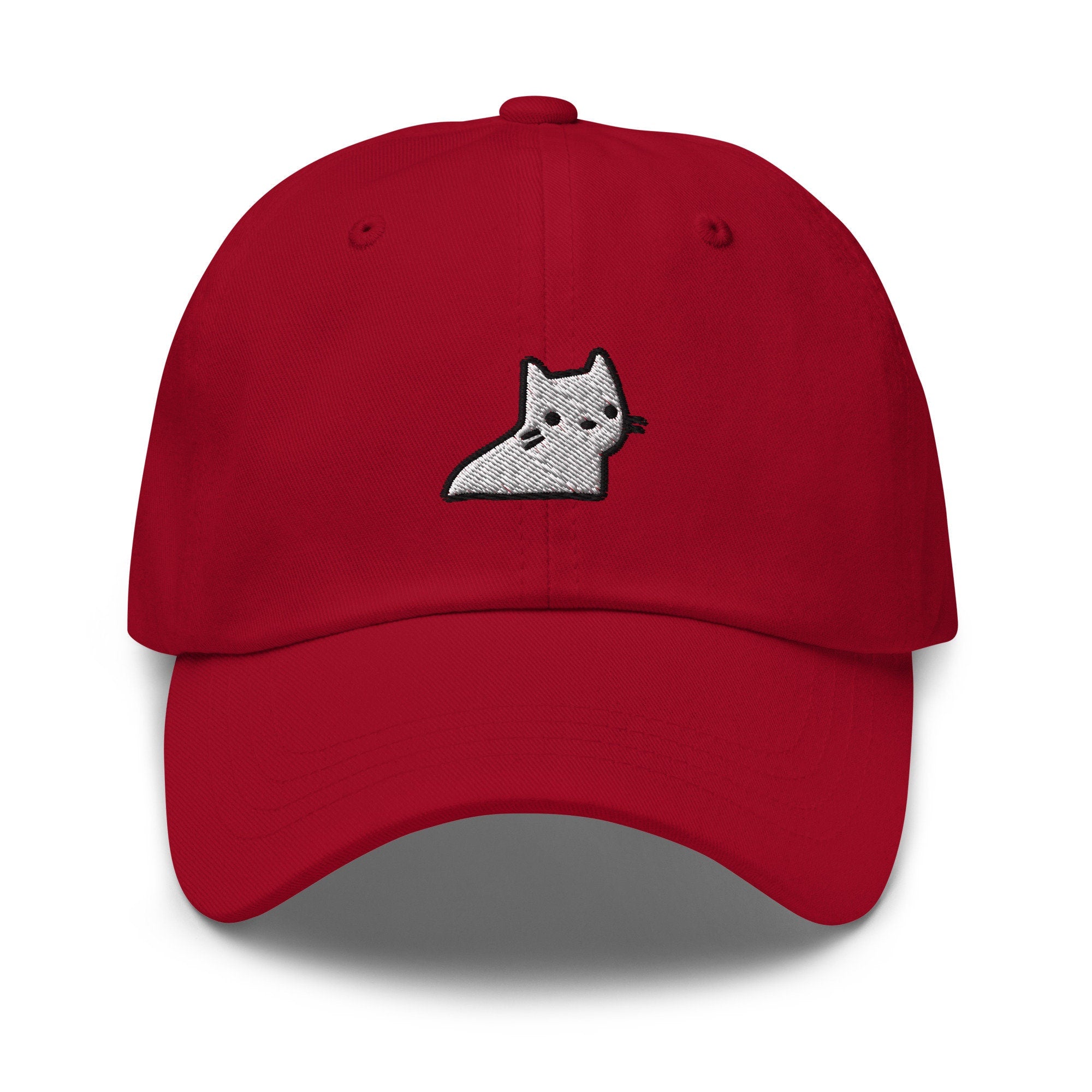 Ghost Cat Embroidered Dad Hat
