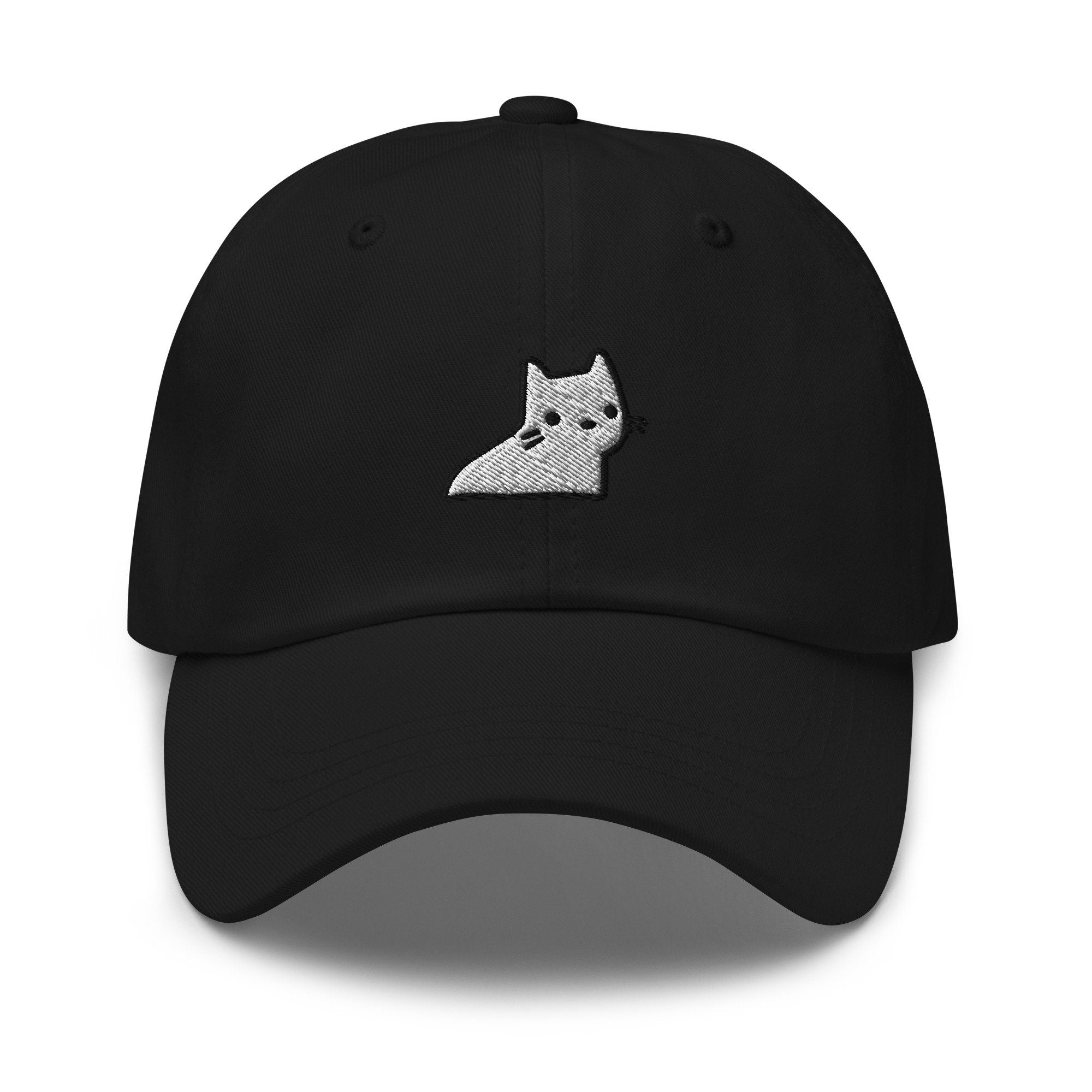 Ghost Cat Embroidered Dad Hat