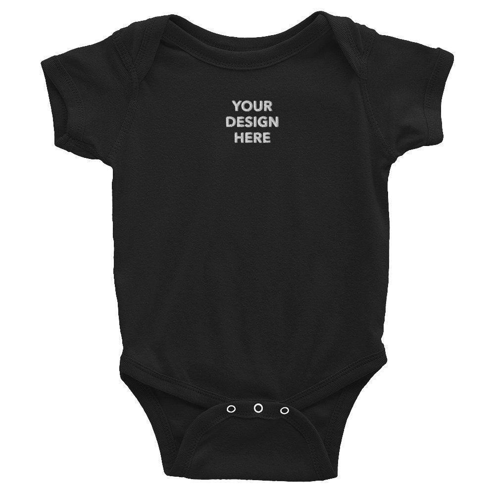 Personalized Infant Bodysuit, Customized Logo Baby Clothing, Embroidery With Your Own Text or Design, Handmade Custom Kids Clothes