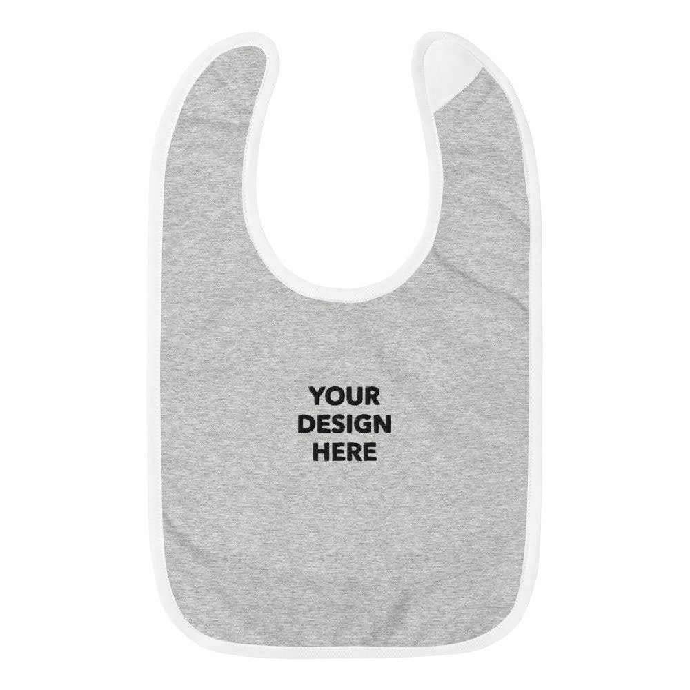Personalized Embroidered Baby Bib, Customized Logo Baby Bib, Embroidery With Your Own Text or Design, Handmade Baby Bib