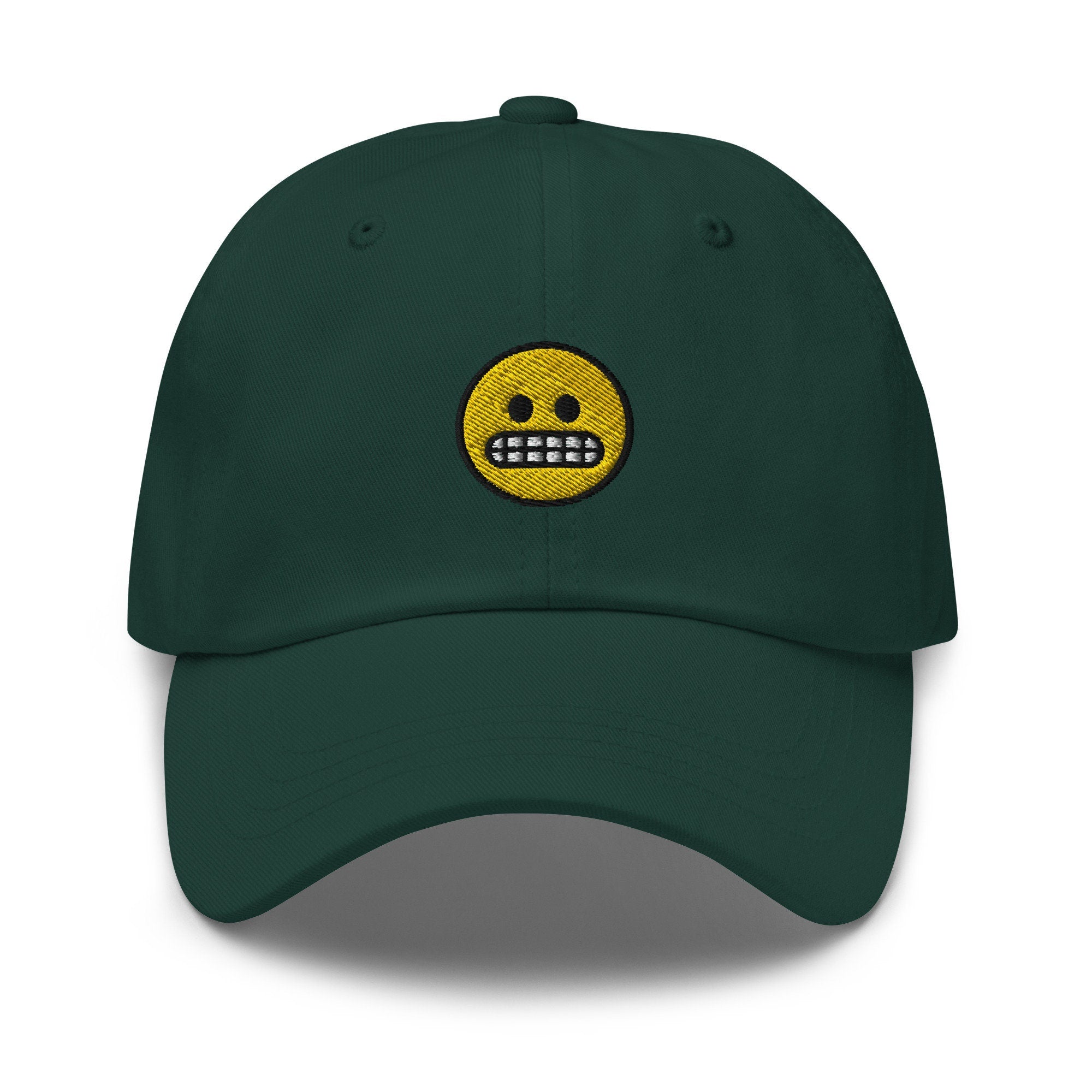 Grimacing Emoji Embroidered Dad Hat
