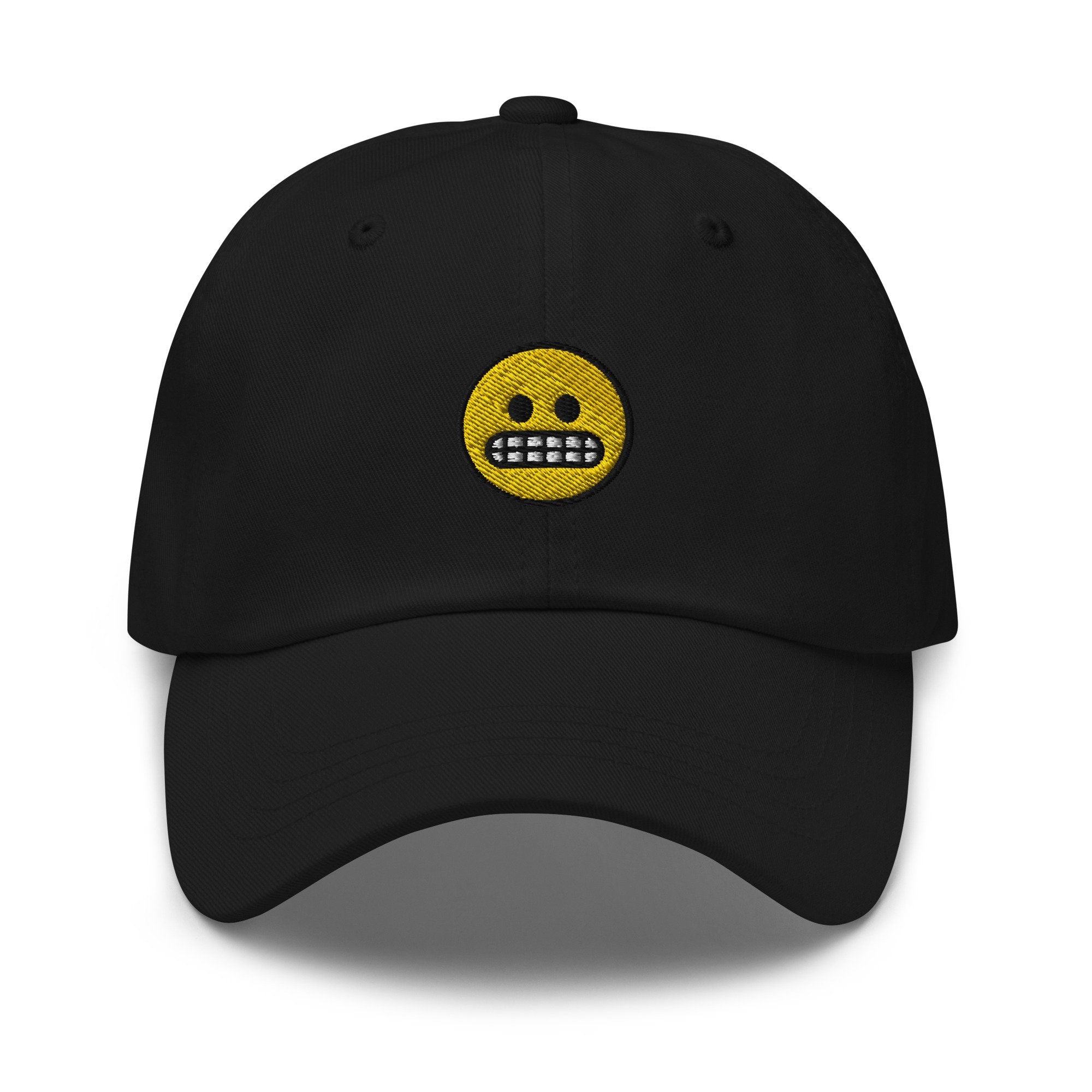 Grimacing Emoji Embroidered Dad Hat