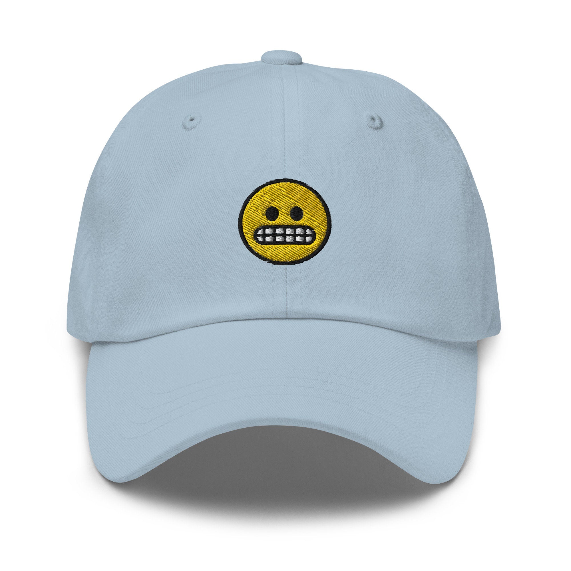 Grimacing Emoji Embroidered Dad Hat