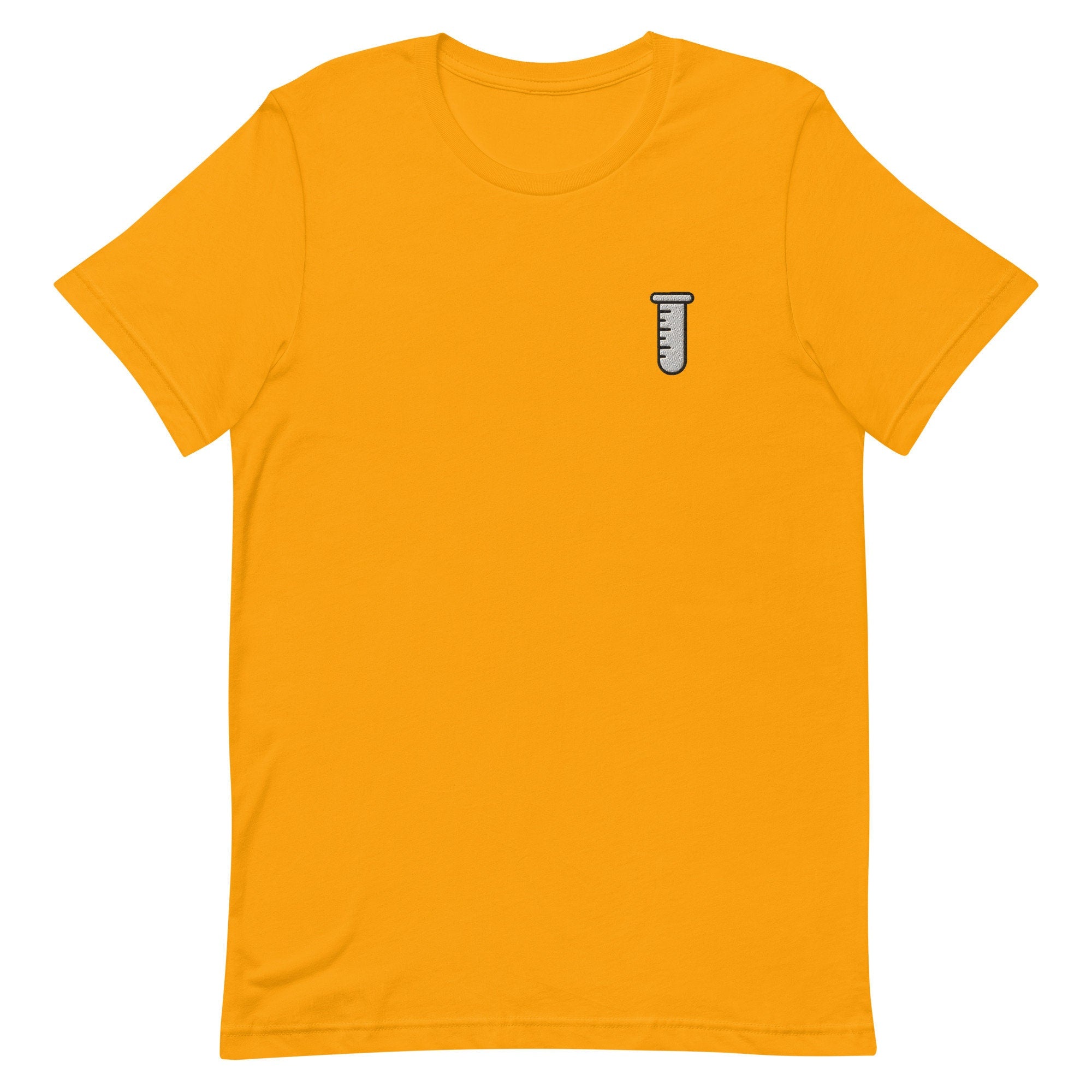 Test Tube Premium Men's T-Shirt, Embroidered Men's T-Shirt Gift for Boyfriend, Men's Short Sleeve Shirt - Multiple Colors