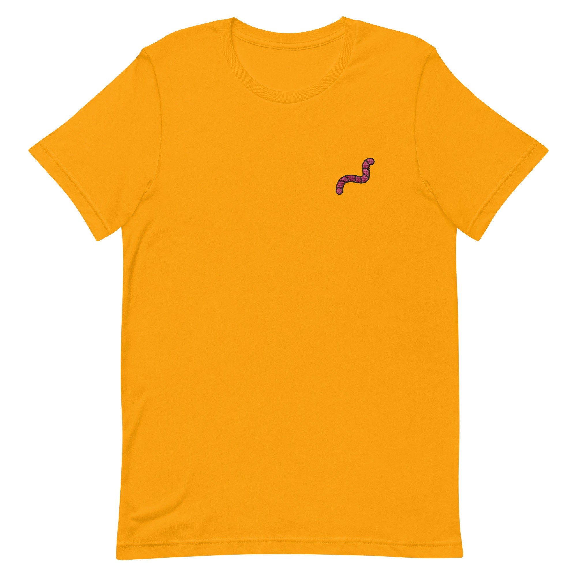 Worm Premium Men's T-Shirt, Embroidered Men's T-Shirt Gift for Boyfriend, Men's Short Sleeve Shirt - Multiple Colors
