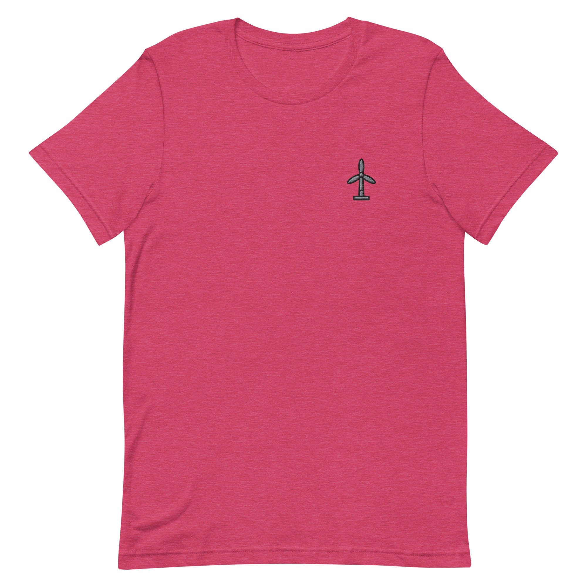 Windmill Premium Men's T-Shirt, Clean Energy Embroidered Men's T-Shirt Gift for Boyfriend, Men's Short Sleeve Shirt - Multiple Colors