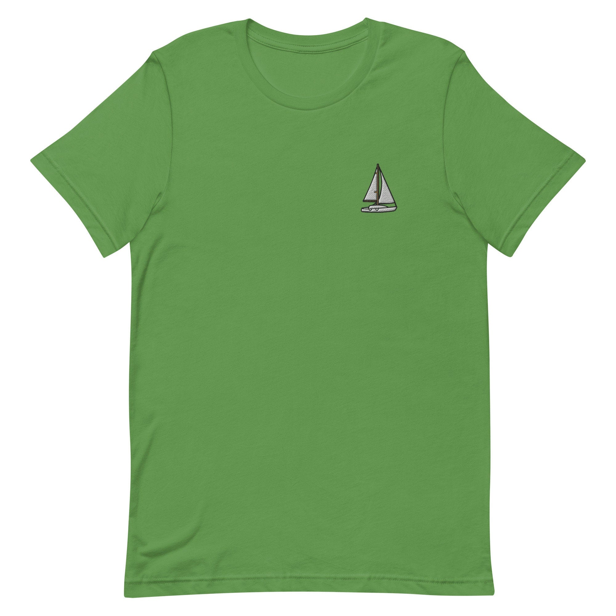 Sail Boat Premium Men's T-Shirt, Embroidered Men's T-Shirt Gift for Boyfriend, Men's Short Sleeve Shirt - Multiple Colors