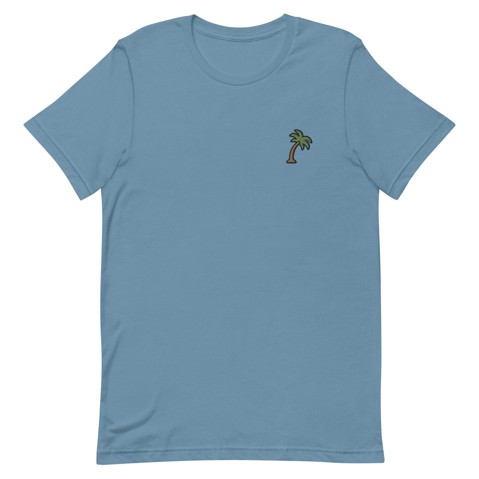 Palm Tree Premium Men's T-Shirt, Embroidered Men's T-Shirt Gift for Boyfriend, Men's Short Sleeve Shirt - Multiple Colors