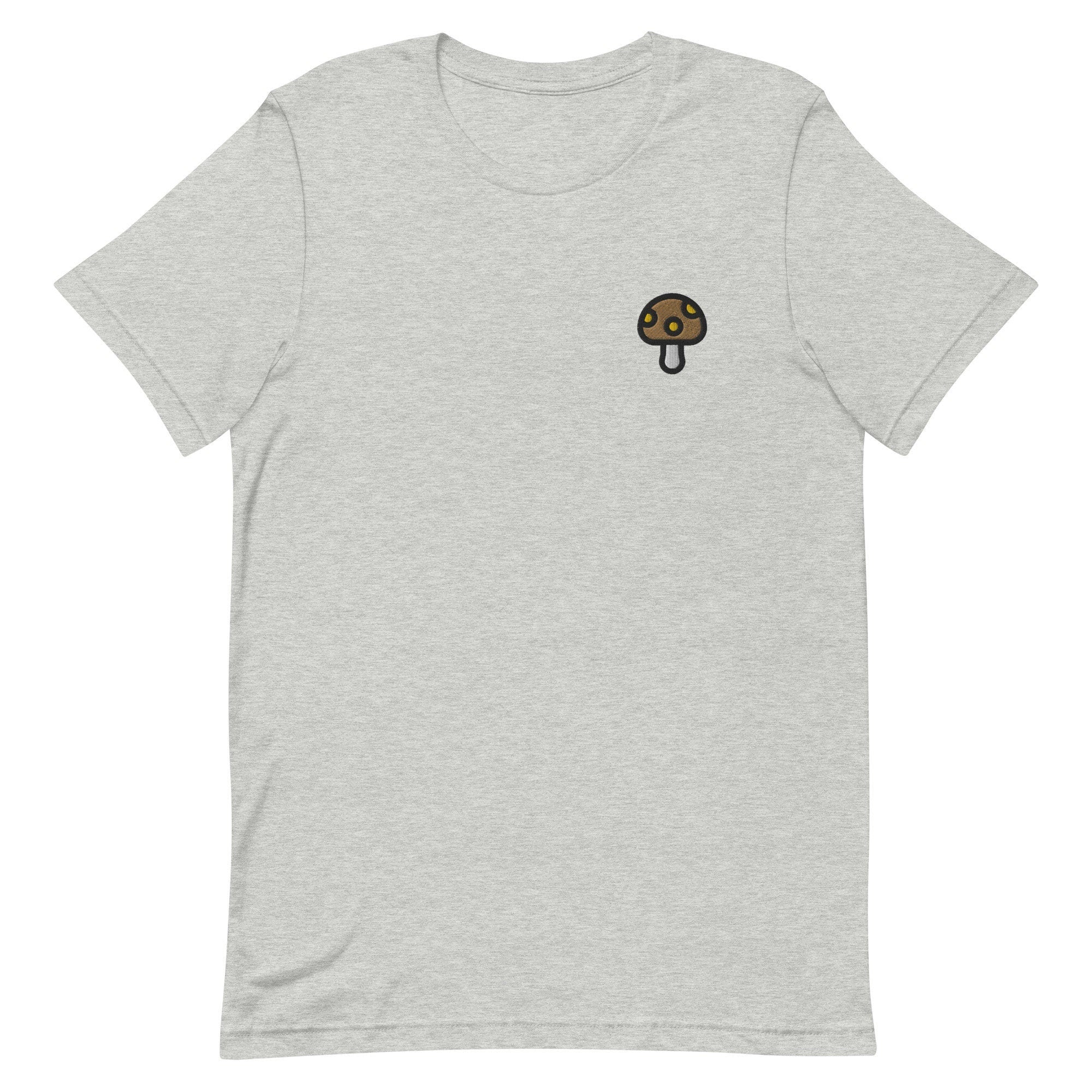 Mushroom Premium Men's T-Shirt, Brown Mushroom Embroidered Men's T-Shirt Gift for Boyfriend, Men's Short Sleeve Shirt - Multiple Colors