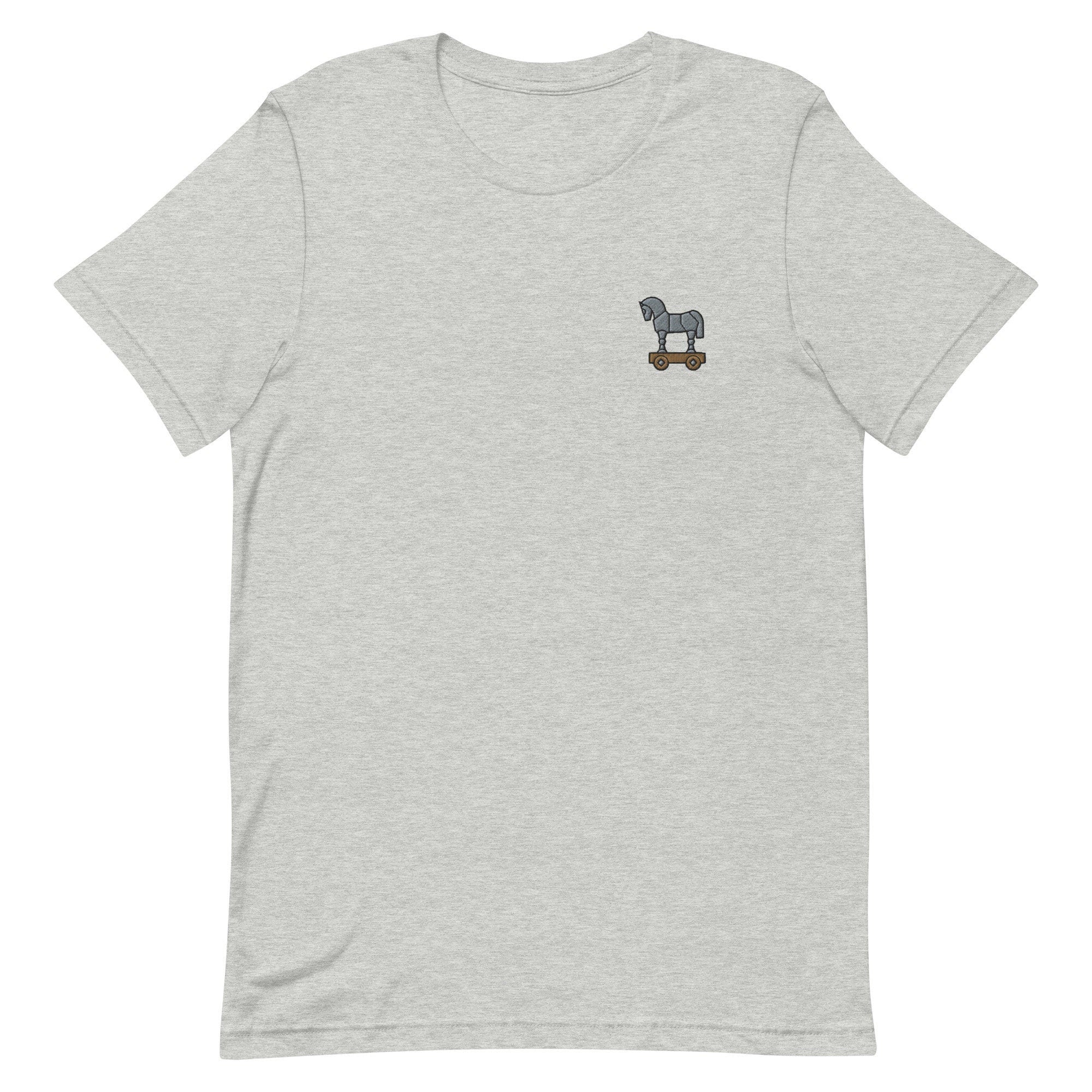 Trojan Horse Premium Men's T-Shirt, Embroidered Men's T-Shirt Gift for Boyfriend, Men's Short Sleeve Shirt - Multiple Colors
