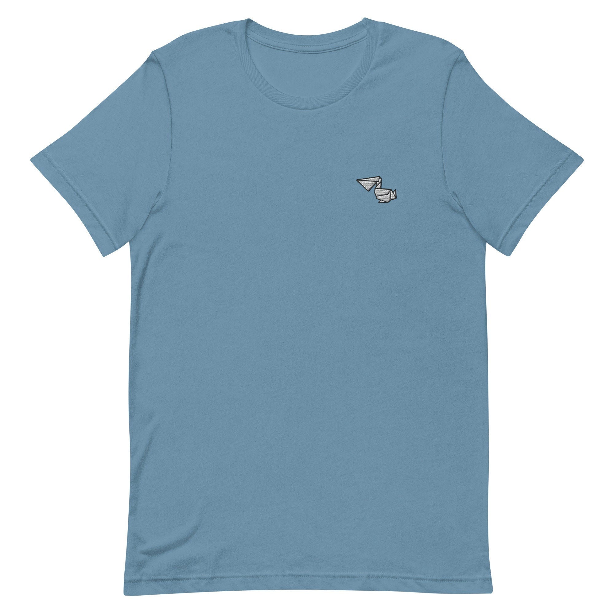 Origami Pelican Premium Men's T-Shirt, Embroidered Men's T-Shirt Gift for Boyfriend, Men's Short Sleeve Shirt - Multiple Colors