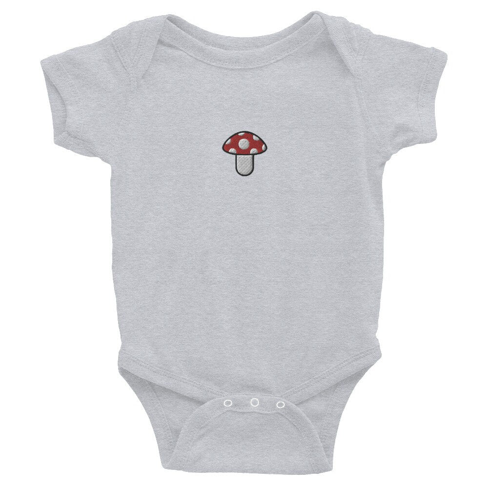 Mushroom Infant Bodysuit, Baby Boy or Girl Onesie, Embroidered Baby Shower Gift - Multiple Colors