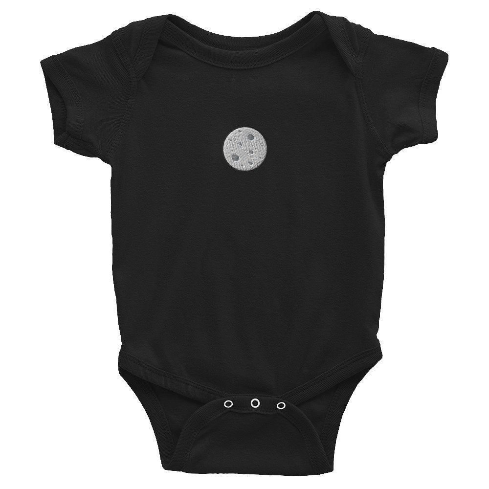 Moon Infant Bodysuit, Baby Boy or Girl Onesie, Embroidered Baby Shower Gift - Multiple Colors