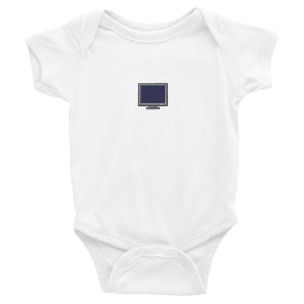 Computer Monitor Infant Bodysuit, Baby Boy or Girl Onesie, Embroidered Baby Shower Gift - Multiple Colors
