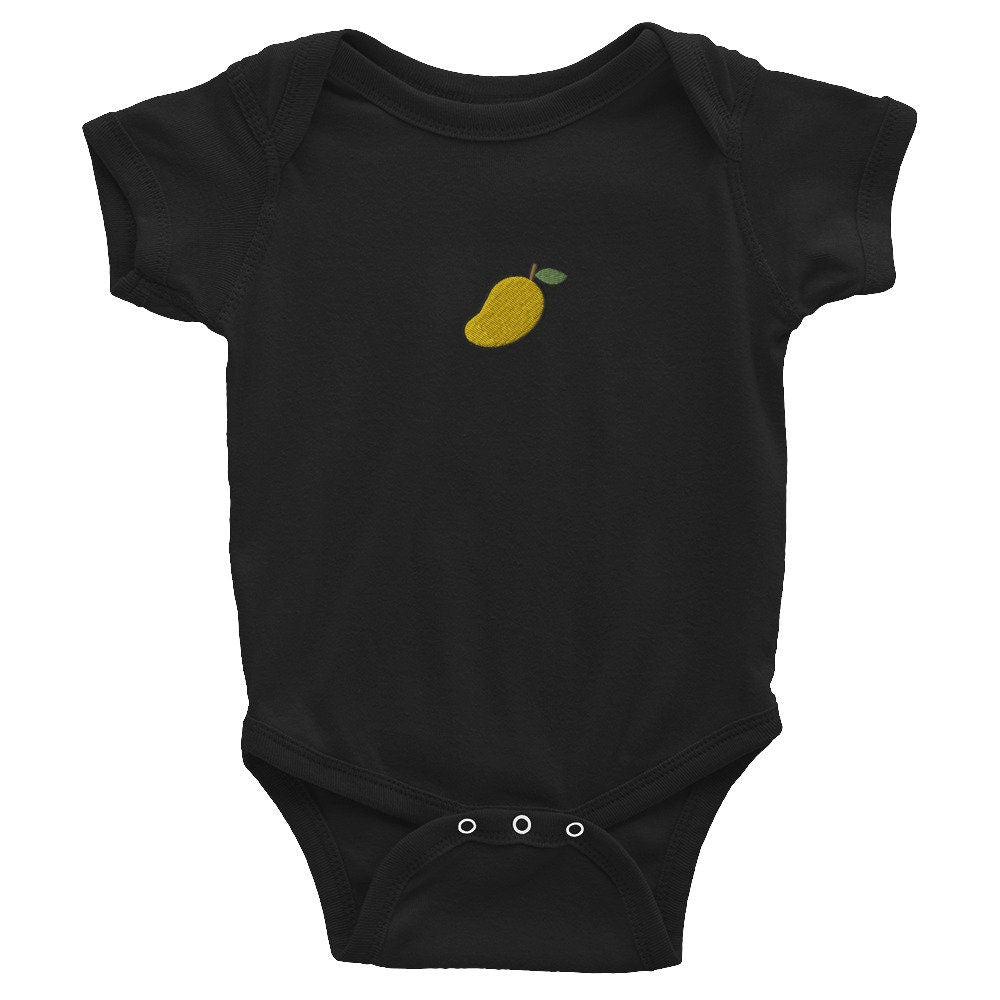 Mango Infant Bodysuit, Baby Boy or Girl Onesie, Embroidered Baby Shower Gift - Multiple Colors