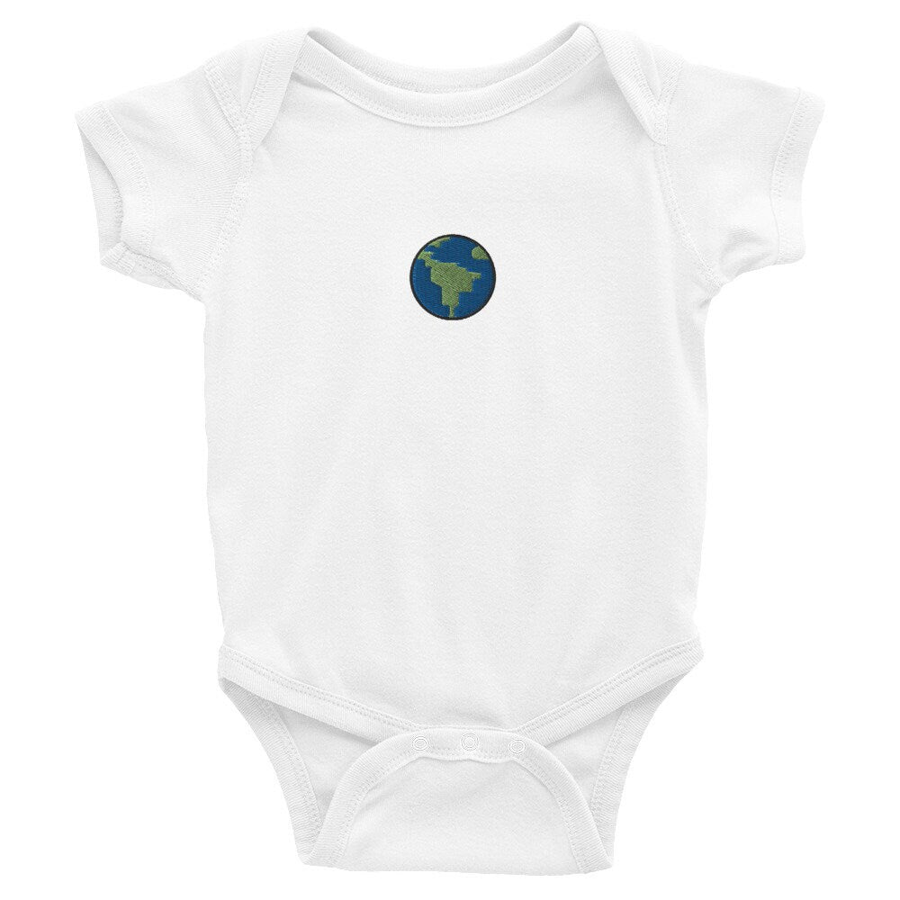 Earth Infant Bodysuit, Baby Boy or Girl Onesie, Embroidered Baby Shower Gift - Multiple Colors