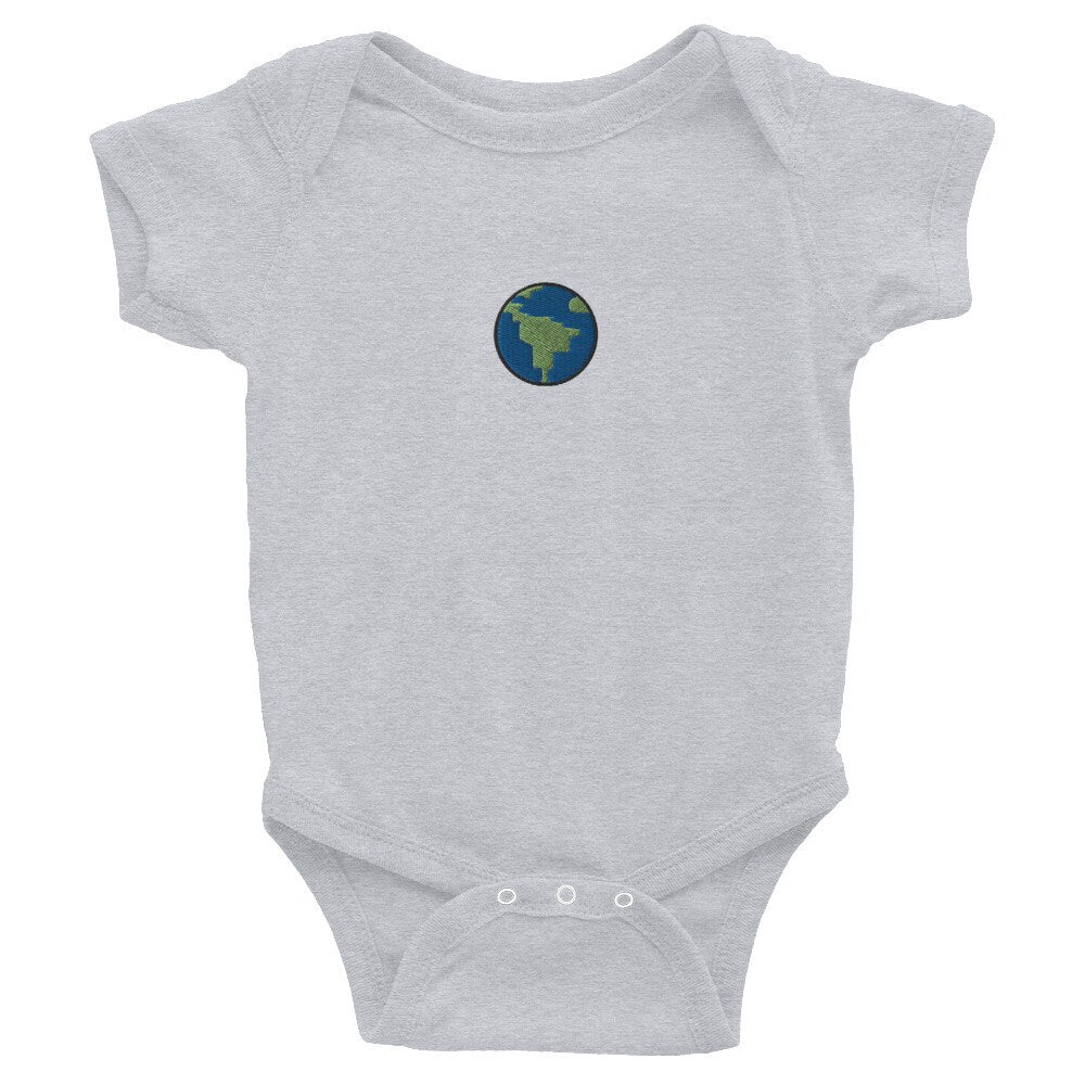 Earth Infant Bodysuit, Baby Boy or Girl Onesie, Embroidered Baby Shower Gift - Multiple Colors
