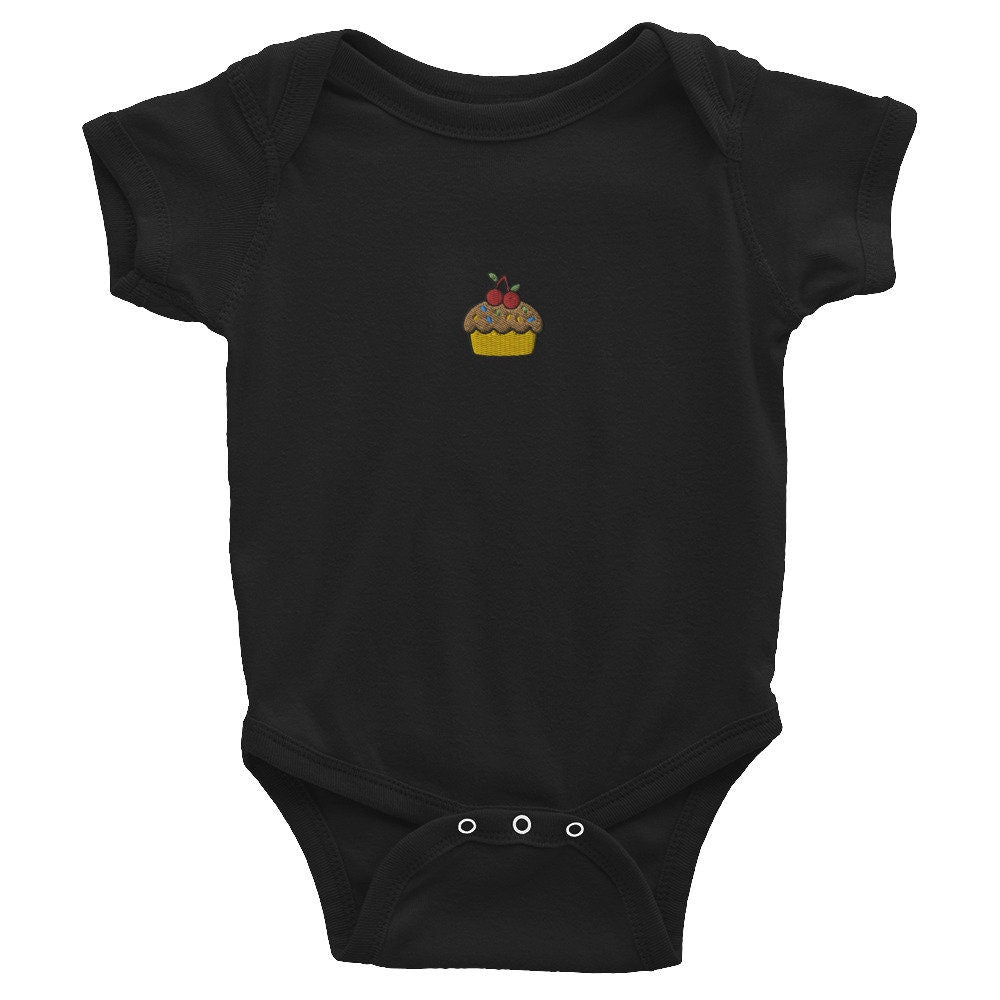 Cupcake Infant Bodysuit, Baby Boy or Girl Onesie, Embroidered Baby Shower Gift - Multiple Colors