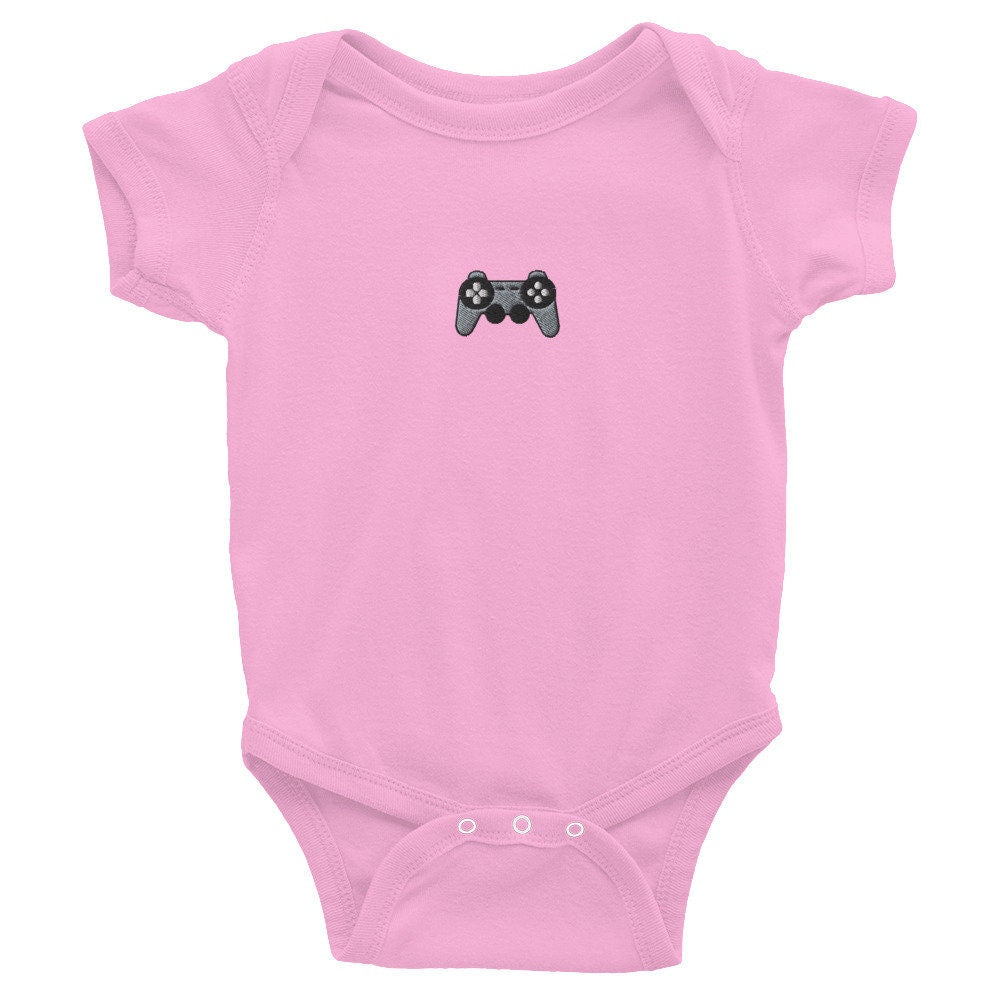 Video Game Controller Infant Bodysuit, Baby Boy or Girl Onesie, Embroidered Baby Shower Gift - Multiple Colors