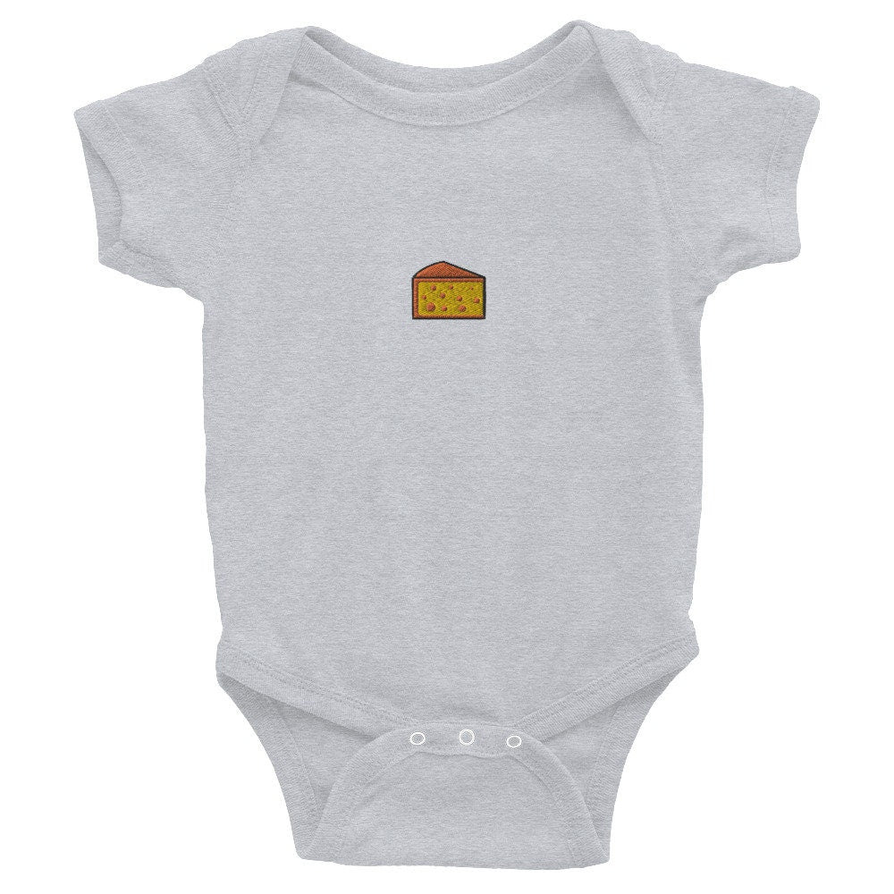 Cheese Infant Bodysuit, Baby Boy or Girl Onesie, Embroidered Baby Shower Gift - Multiple Colors