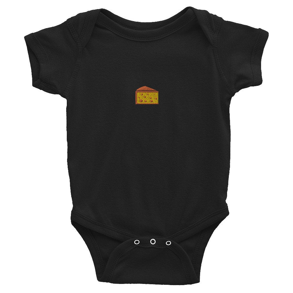 Cheese Infant Bodysuit, Baby Boy or Girl Onesie, Embroidered Baby Shower Gift - Multiple Colors