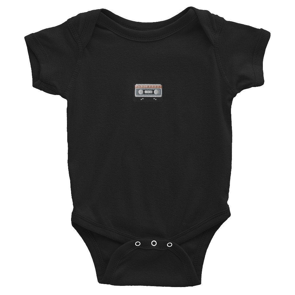 Cassette Tape Infant Bodysuit, Baby Boy or Girl Onesie, Embroidered Baby Shower Gift - Multiple Colors