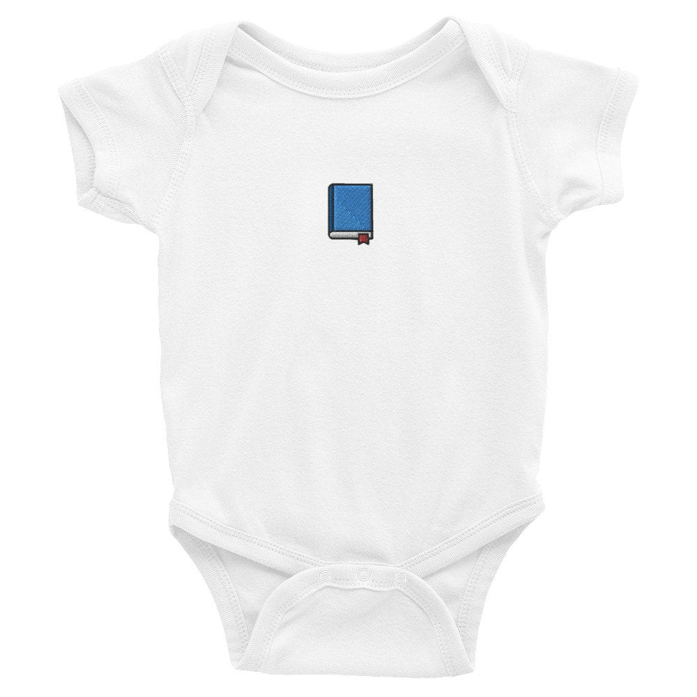 Book Infant Bodysuit, Baby Boy or Girl Onesie, Embroidered Baby Shower Gift - Multiple Colors