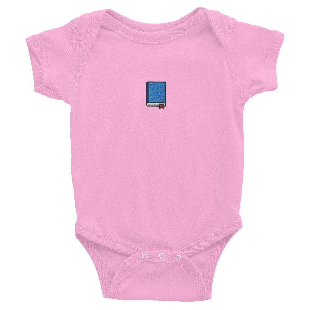 Book Infant Bodysuit, Baby Boy or Girl Onesie, Embroidered Baby Shower Gift - Multiple Colors