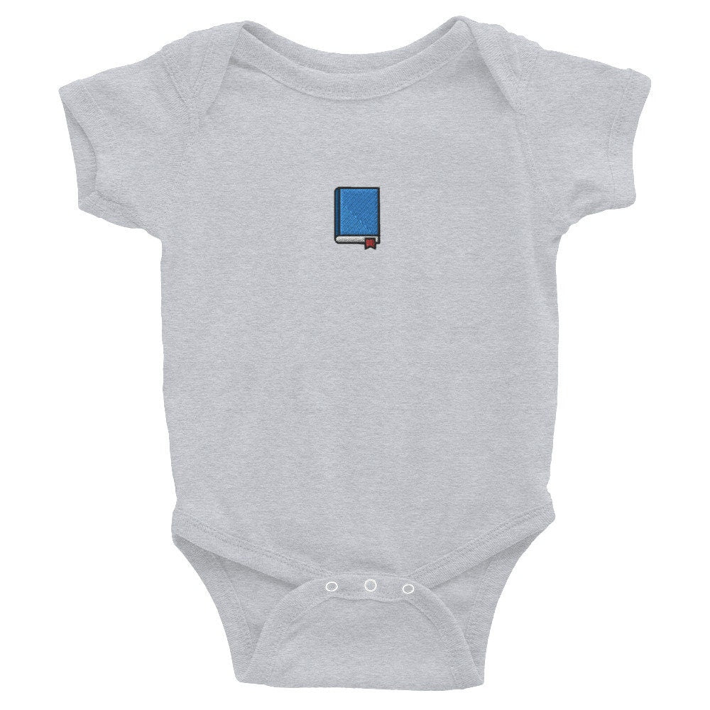 Book Infant Bodysuit, Baby Boy or Girl Onesie, Embroidered Baby Shower Gift - Multiple Colors