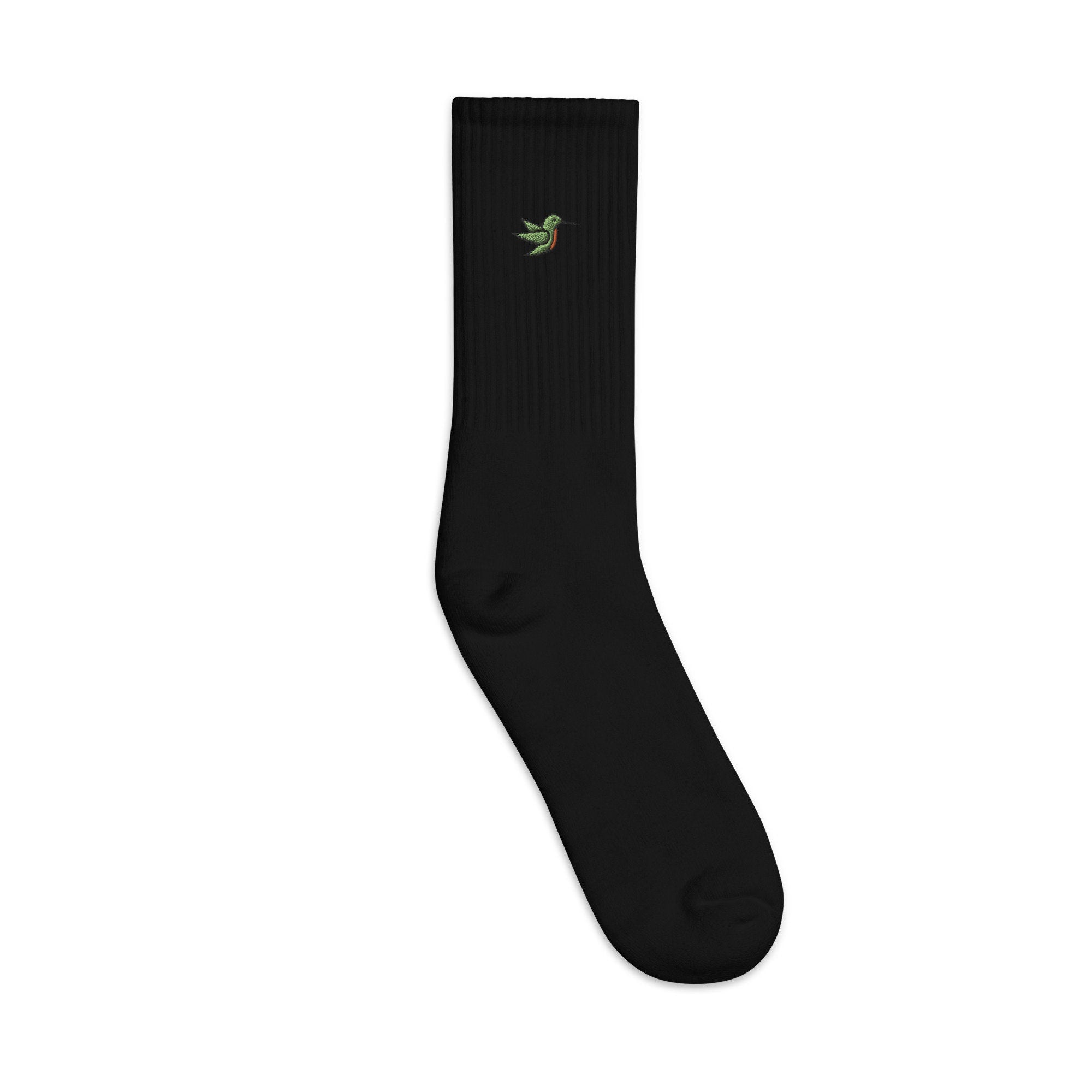 Hummingbird Embroidered Socks, Premium Embroidered Socks, Long Socks Gift - Multiple Colors