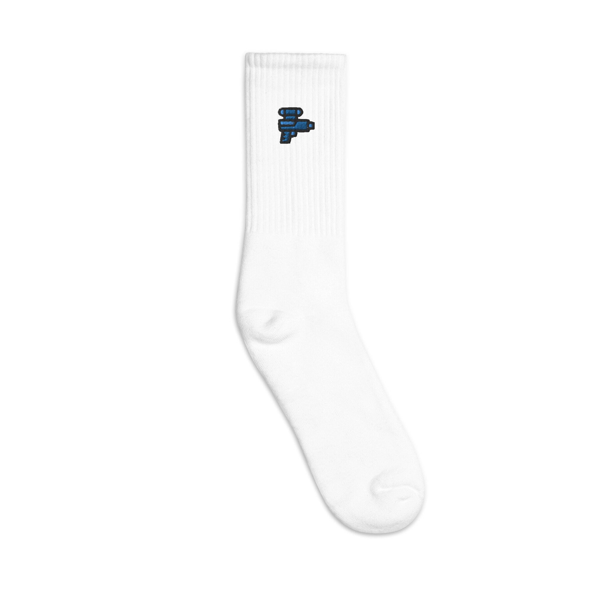 Water Gun Embroidered Socks, Premium Embroidered Socks, Long Socks Gift - Multiple Colors