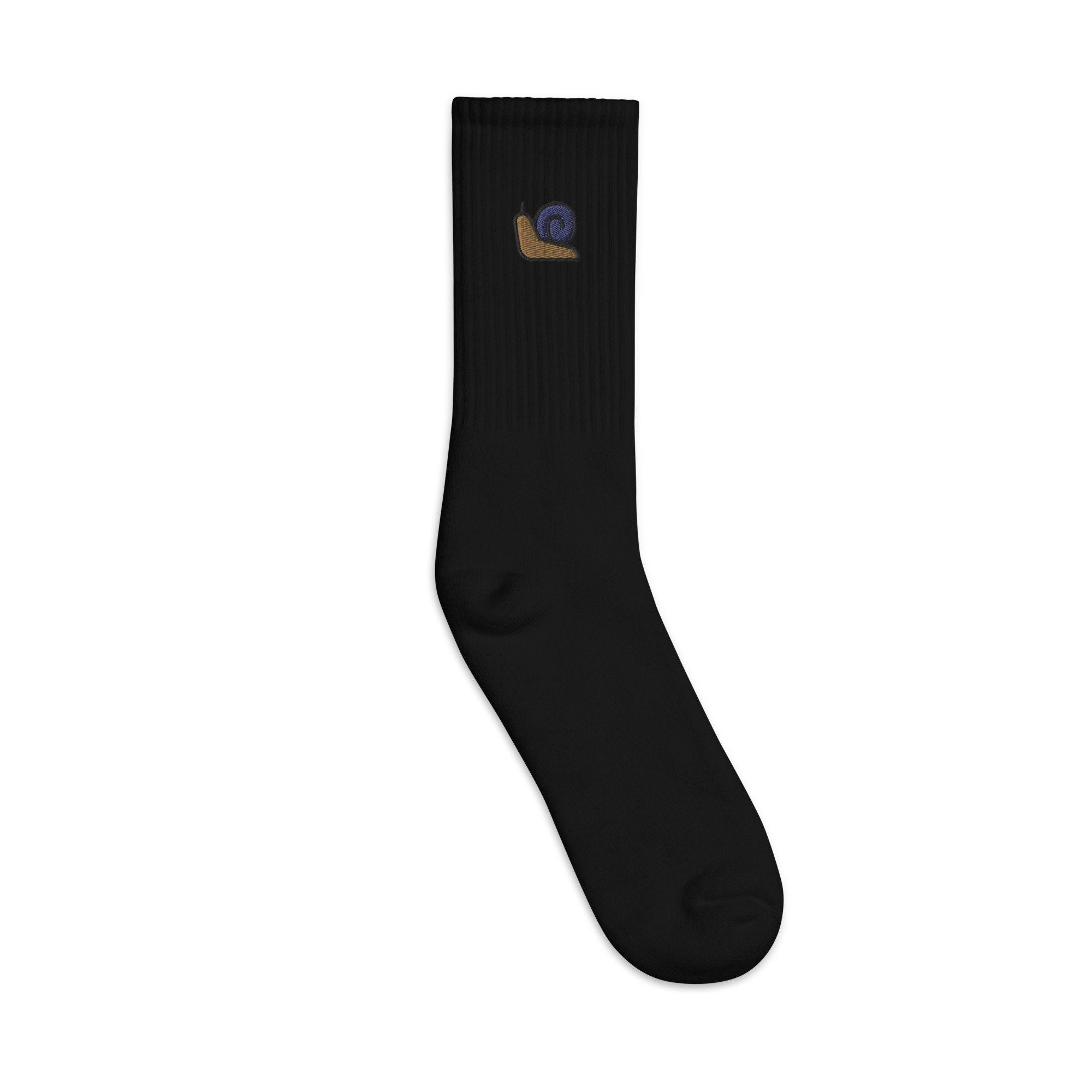 Snail Embroidered Socks, Premium Embroidered Socks, Long Socks Gift - Multiple Colors