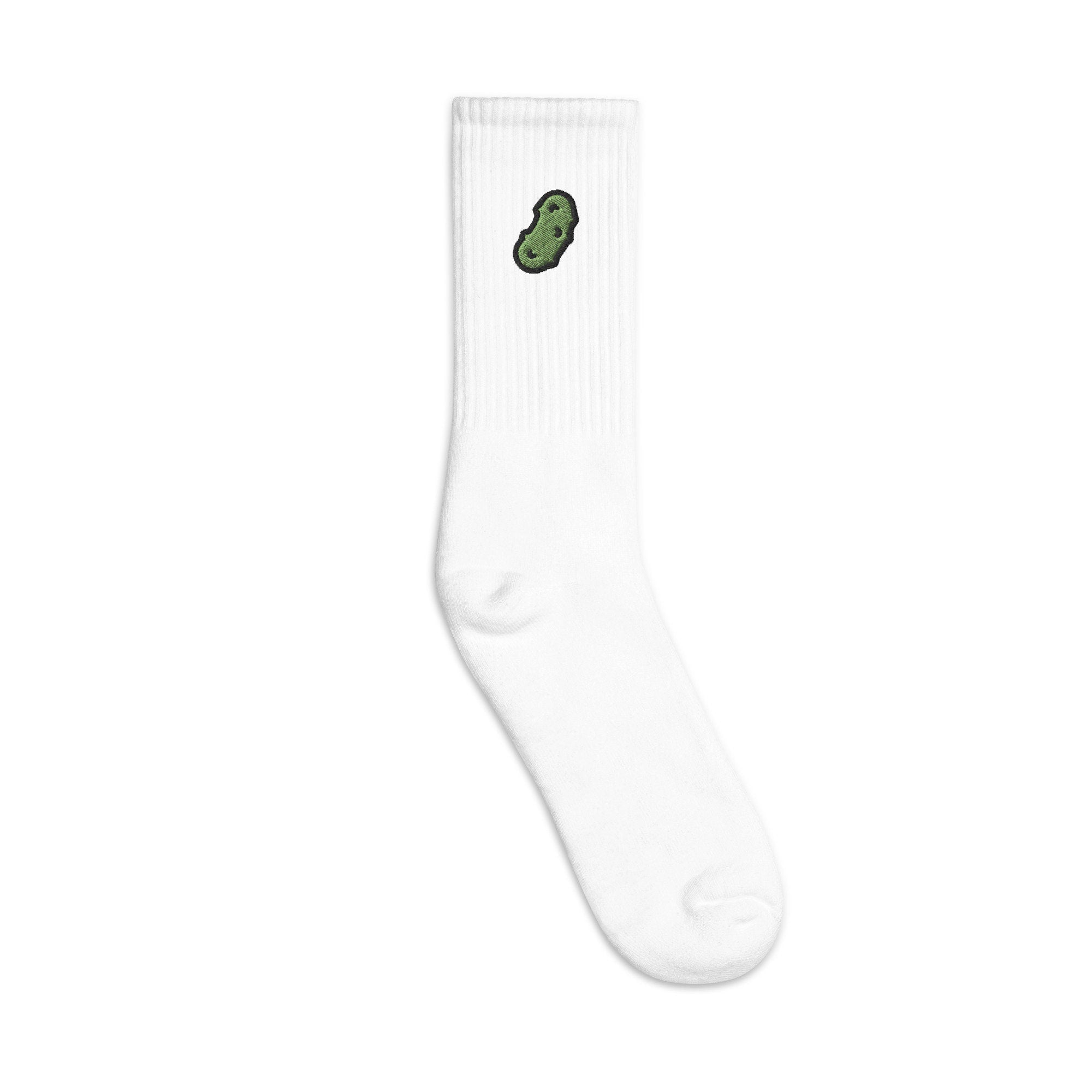 Pickle Embroidered Socks, Premium Embroidered Socks, Long Socks Gift - Multiple Colors