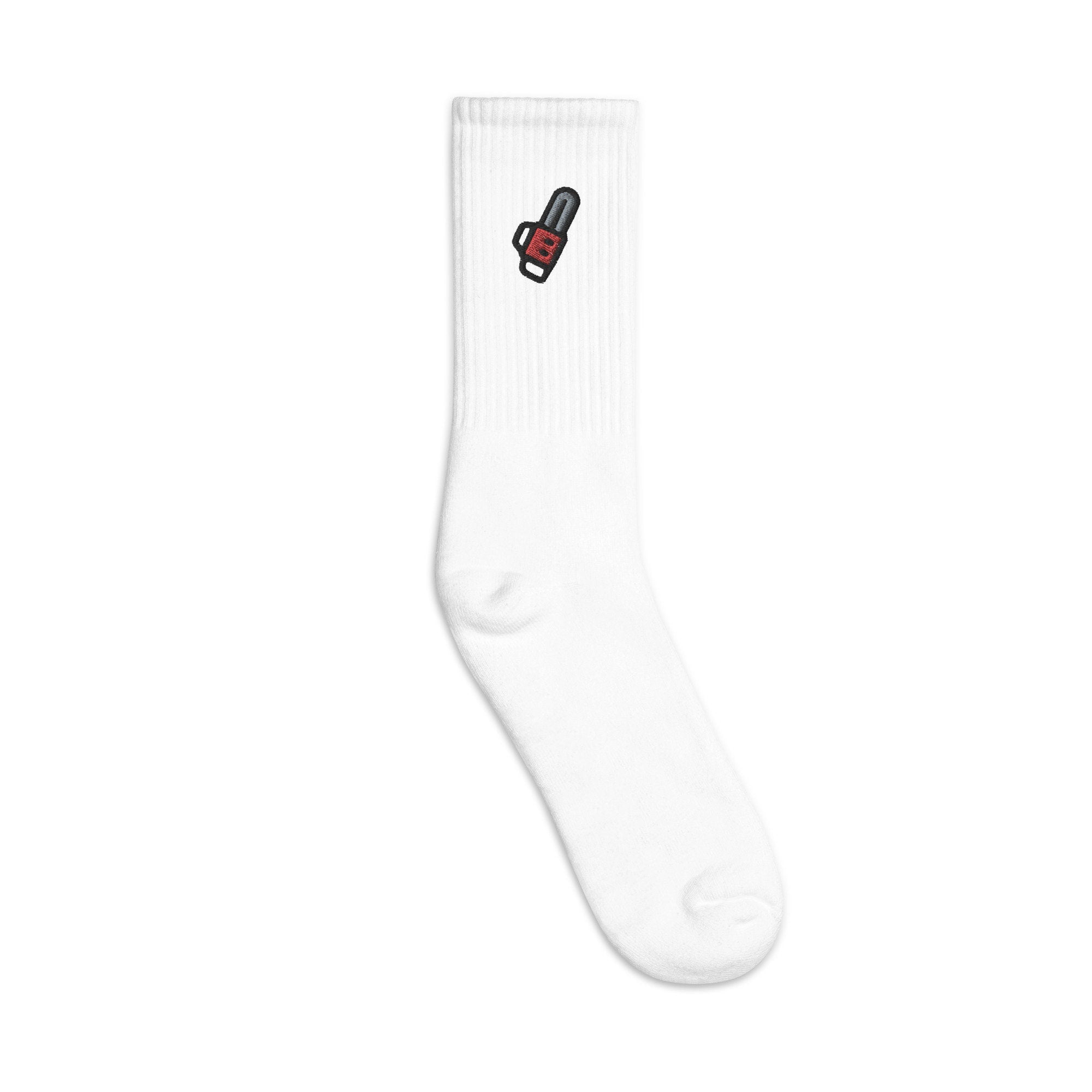 Chainsaw Embroidered Socks, Premium Embroidered Socks, Long Socks Gift - Multiple Colors