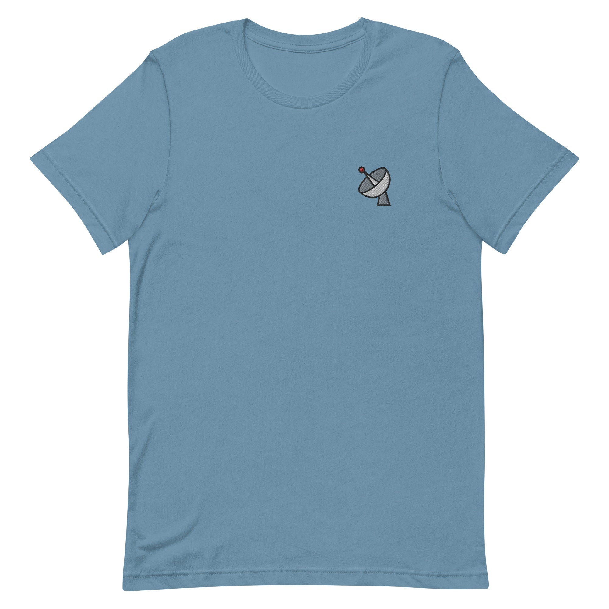 Satellite Dish Premium Men's T-Shirt, Embroidered Men's T-Shirt Gift for Boyfriend, Men's Short Sleeve Shirt - Multiple Colors