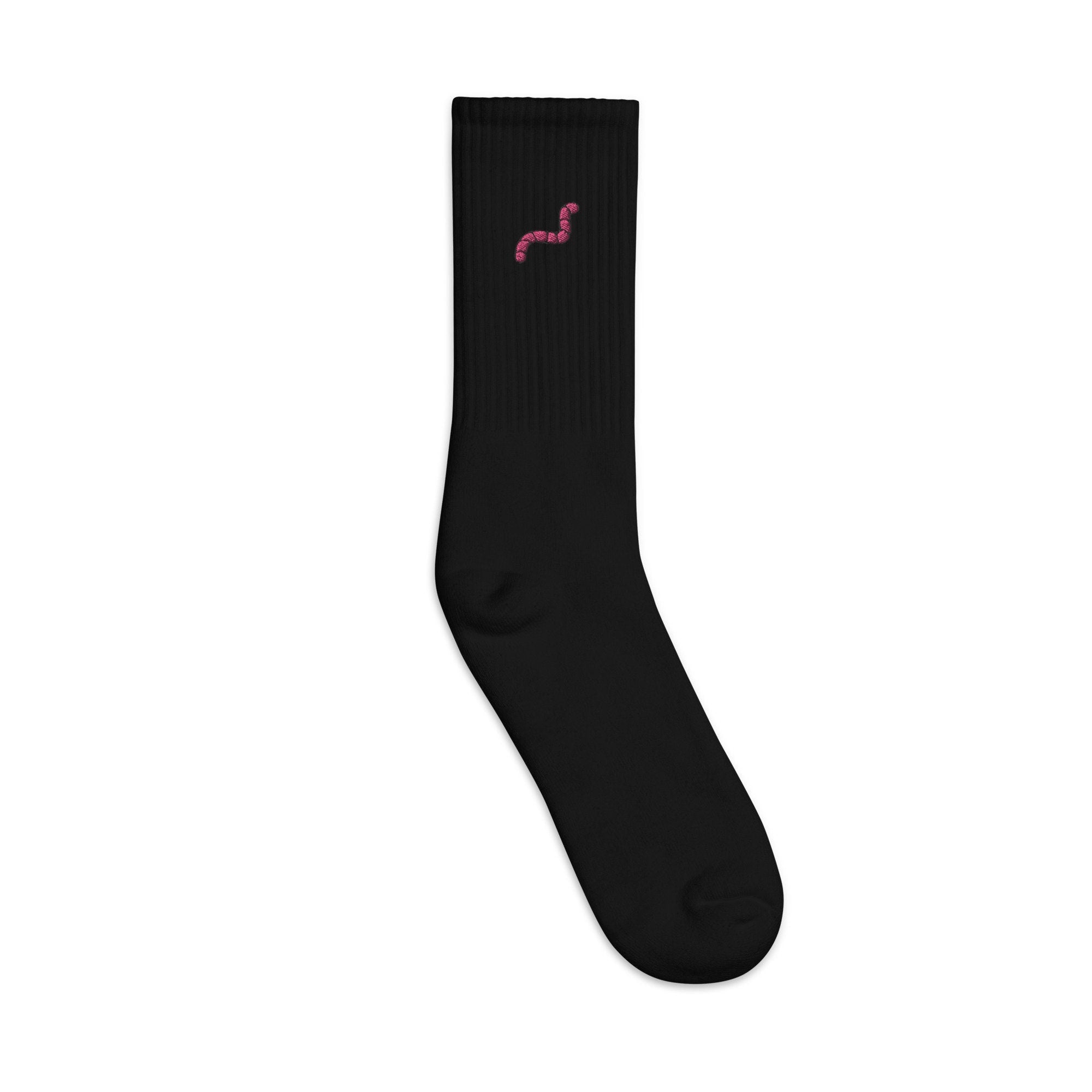 Worm Embroidered Socks, Premium Embroidered Socks, Long Socks Gift - Multiple Colors