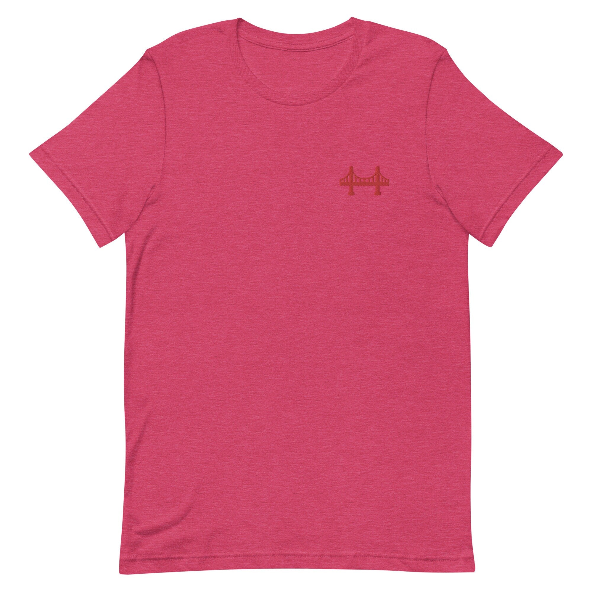SF Golden Gate Bridge Premium Men's T-Shirt, Embroidered Men's T-Shirt Gift for Boyfriend, Men's Short Sleeve Shirt - Multiple Colors