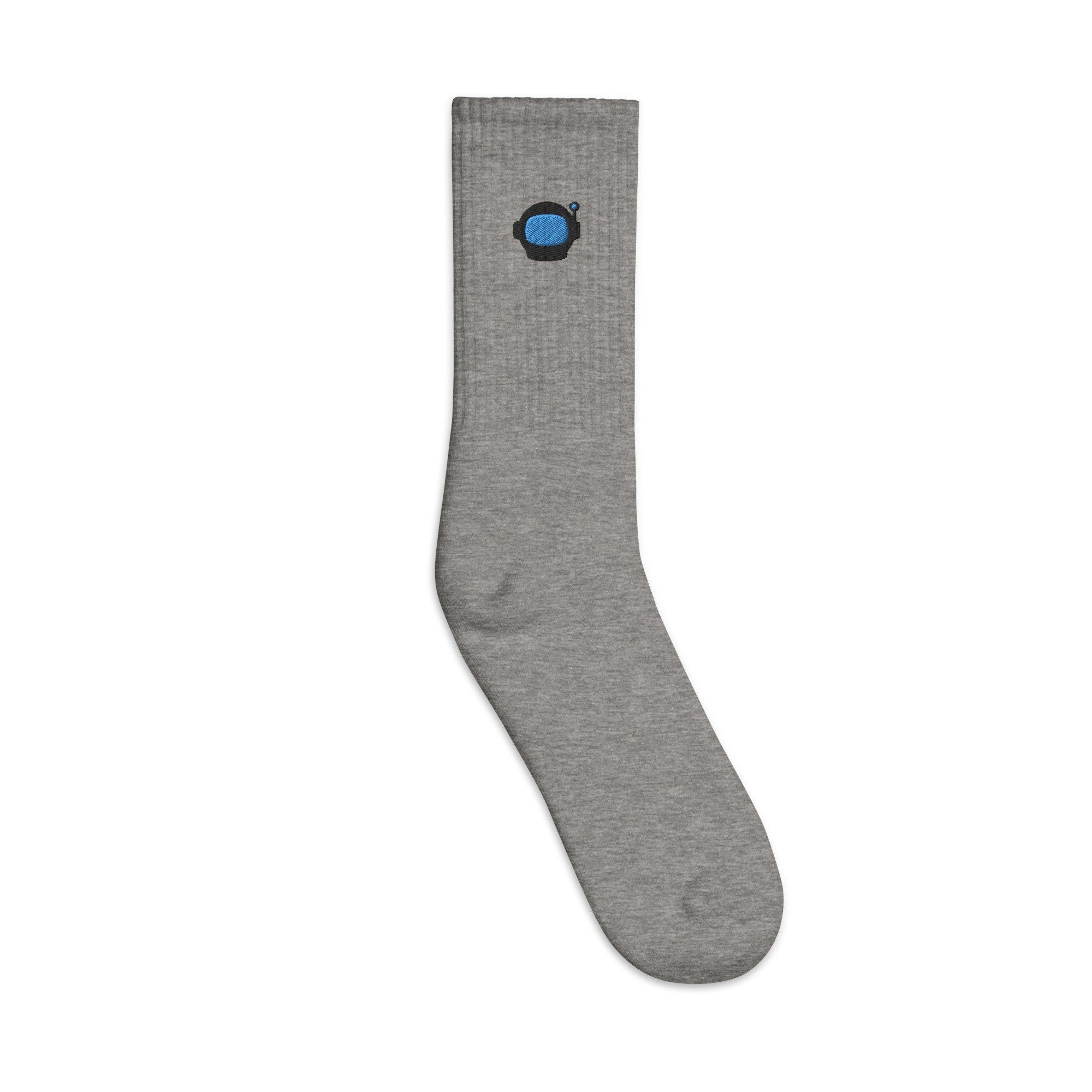 Space Helmet Embroidered Socks, Premium Embroidered Socks, Long Socks Gift - Multiple Colors