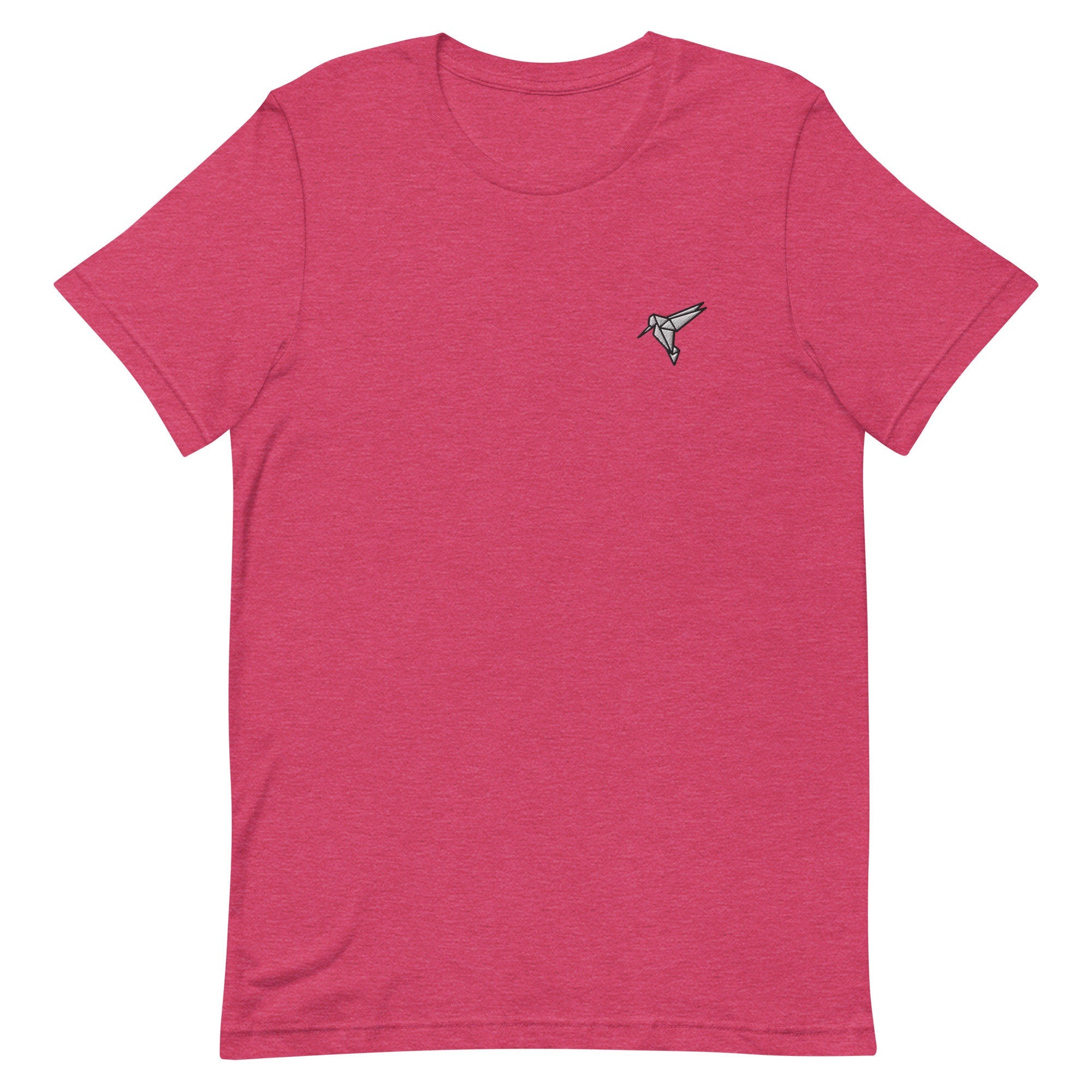 Origami Hummingbird Premium Men's T-Shirt, Embroidered Men's T-Shirt Gift for Boyfriend, Men's Short Sleeve Shirt - Multiple Colors