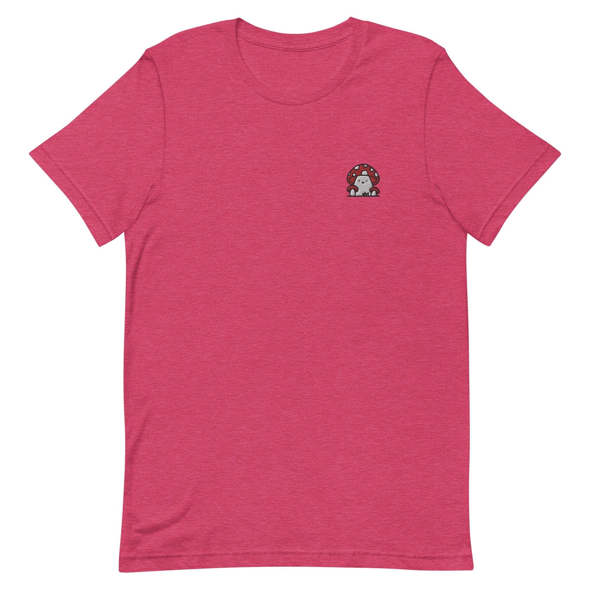 Mushroom Premium Men's T-Shirt, Mushrooms Embroidered Men's T-Shirt Gift for Boyfriend, Men's Short Sleeve Shirt - Multiple Colors